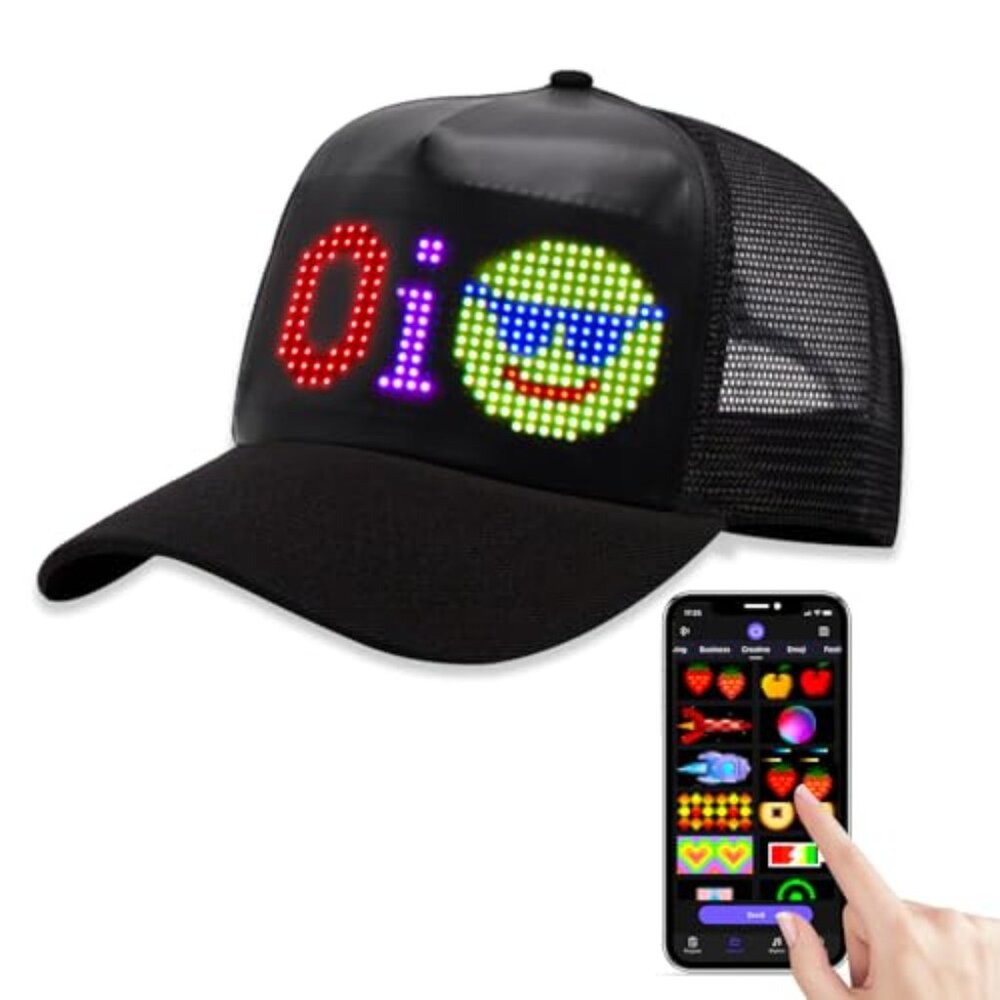 LED Baseball Cap Bluetooth Control Programmable T… - image 2